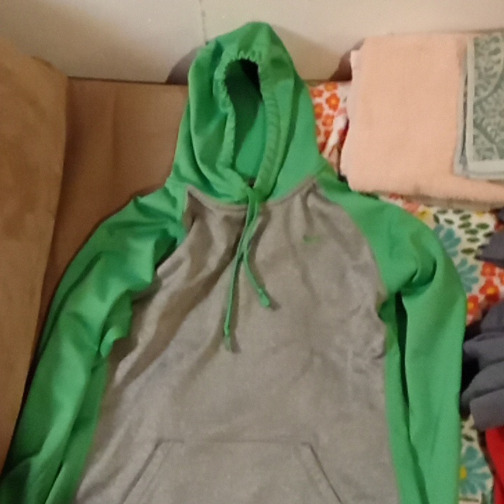 Green and Gray Nike Hoodie